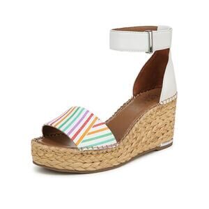 Franco Sarto Womens Clemens Raffia Espadrille Wedge Sandals 11M Box Minor Dent